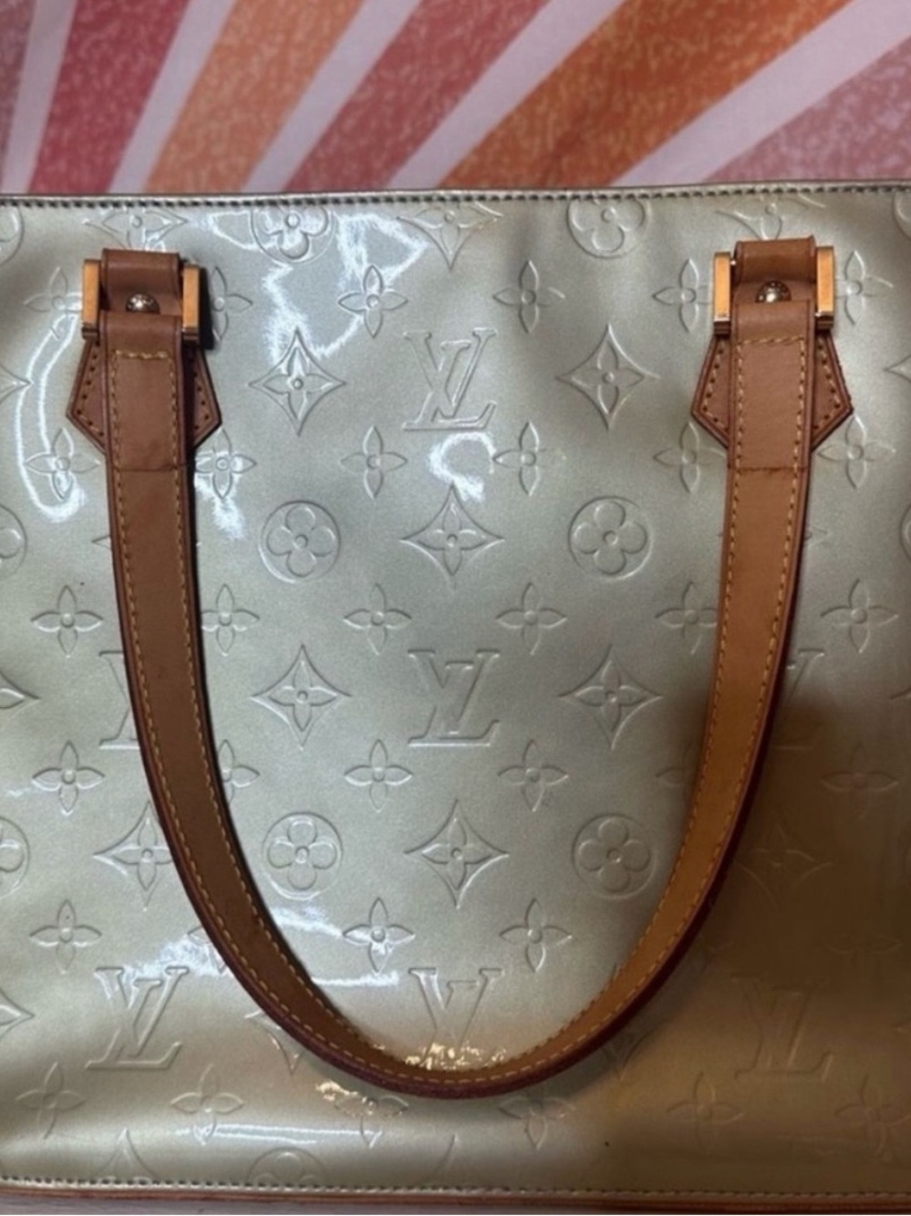 Authentic Vintage Louis Vuitton Vernis Houston Tote Green 2001 + COA